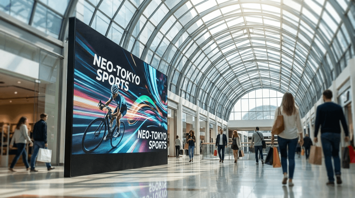 Digitalbildschirm-Mockups fuer DOOH-Werbung