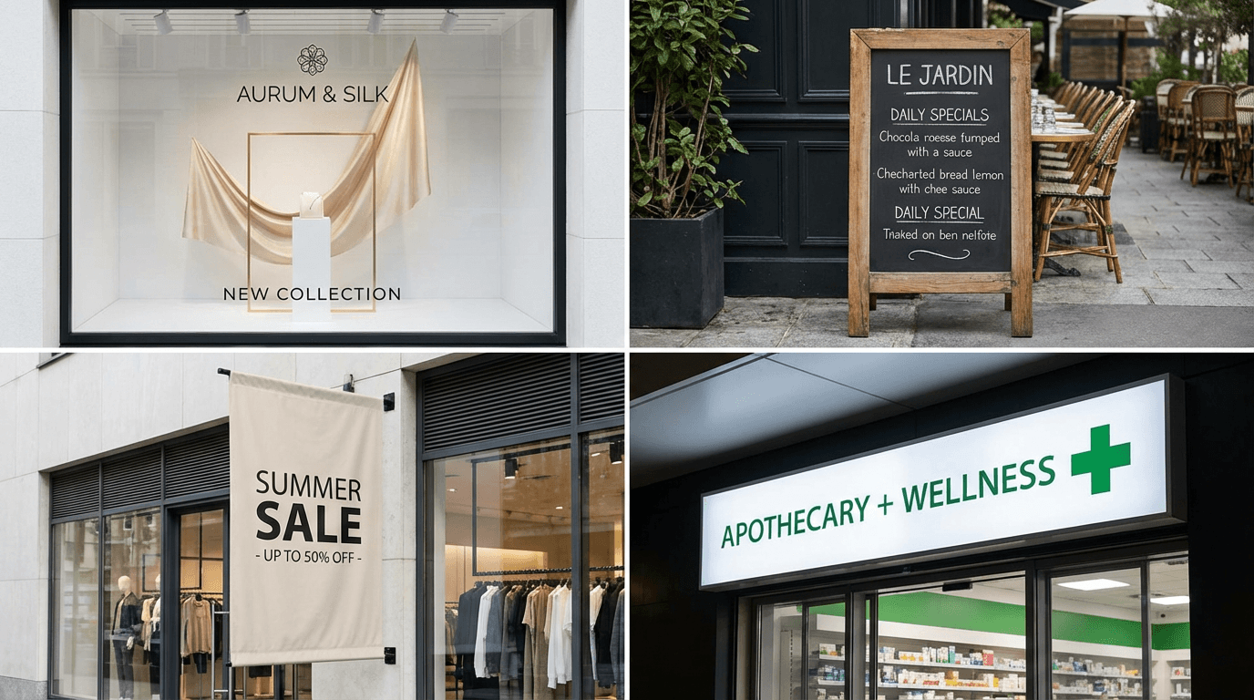 Galerie von Schaufenster-Werbemockups